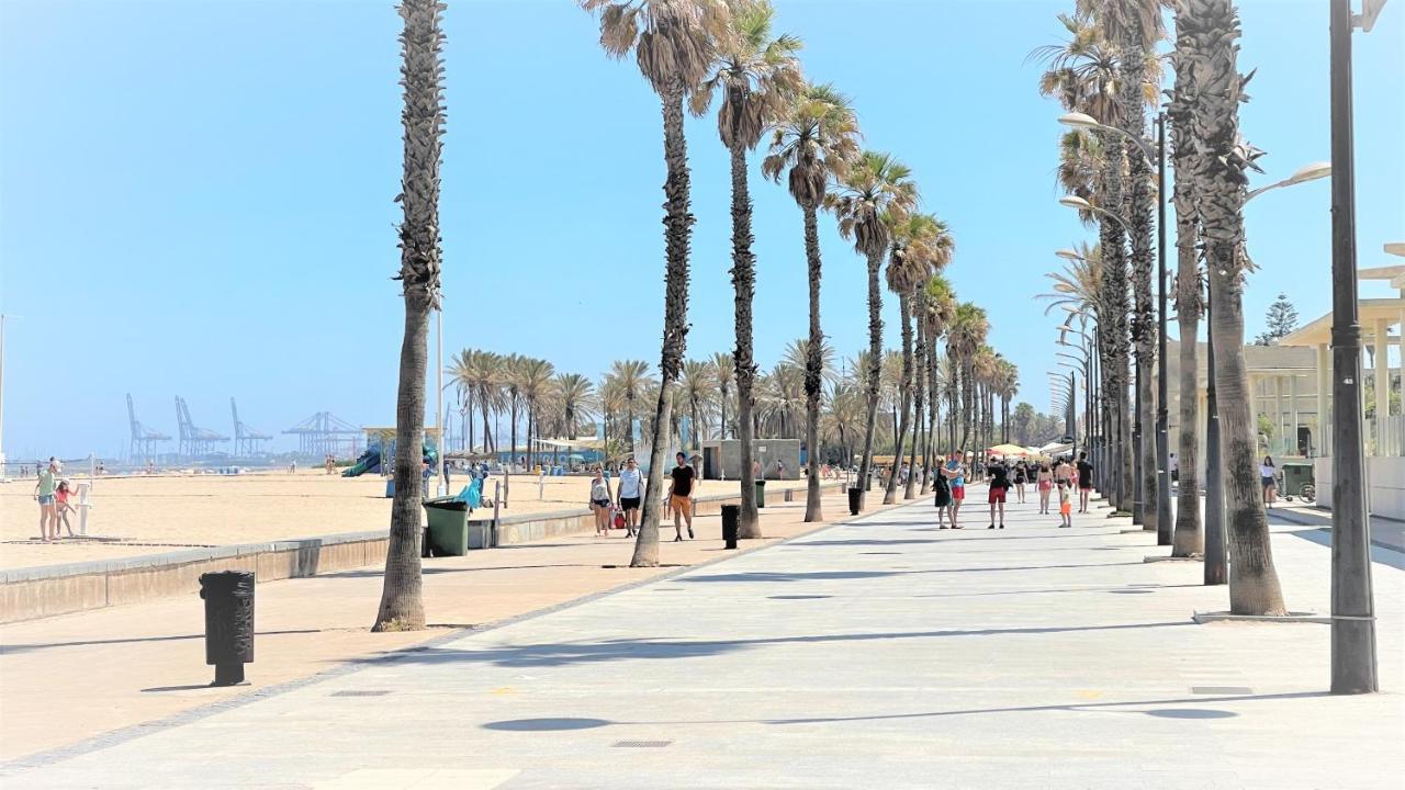 Beach Valencia Luxury A40-35 Apartment With Terrace And Sea Views Luaran gambar